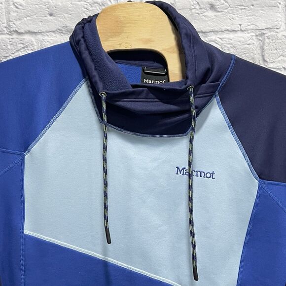 Marmot Men Gibbs Ski Top Colorblock Long Sleeve Pullover Fleece Sweater Sz Large - Picture 1 of 9